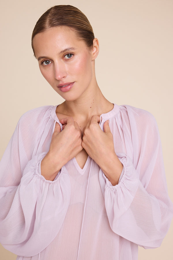 Line Of Oslo Flower Solid Blouse Blouse Pink 002