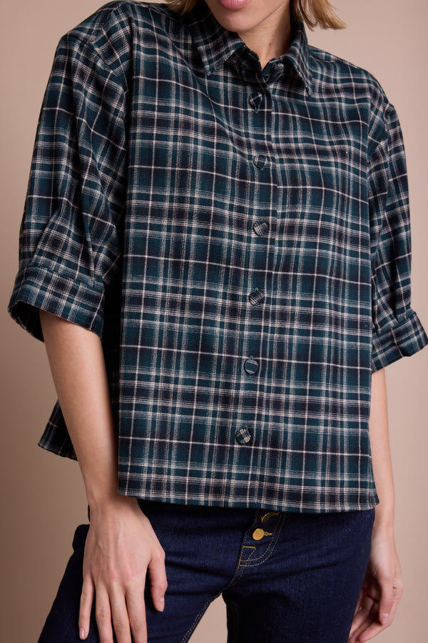 Line Of Oslo Girl Check Bluse Blouse Green 053