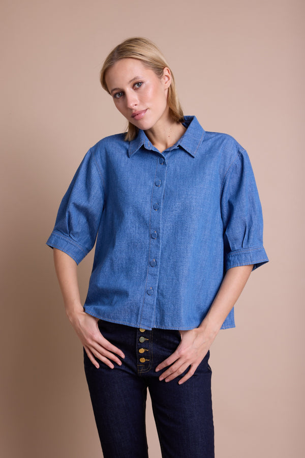 Line Of Oslo Girl Denim Bluse Blouse Denim 099
