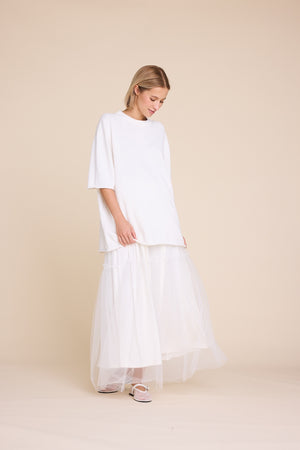 Line Of Oslo Hay Tulle Skirt Skirt White 001