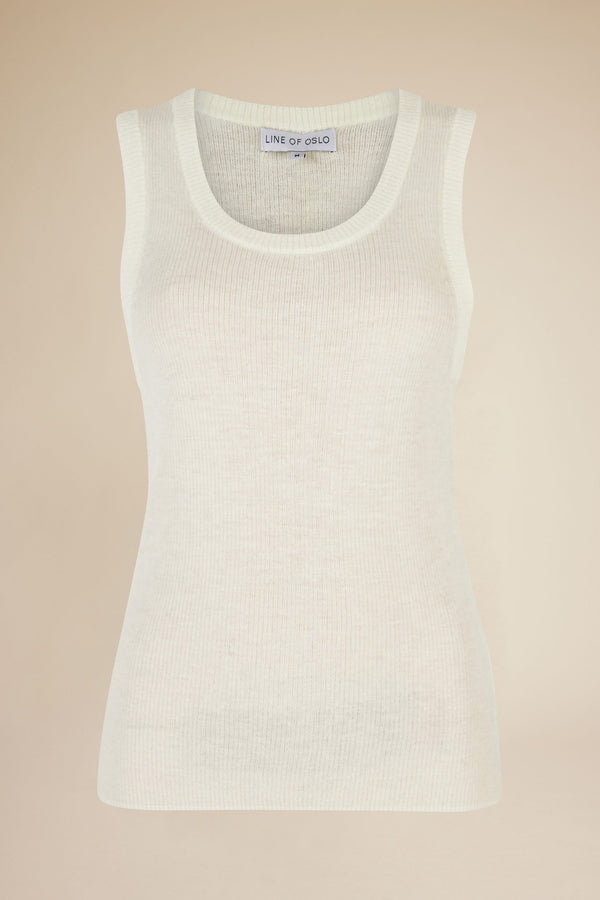 Line Of Oslo Henny Knitted Tank Top Top Creme 091