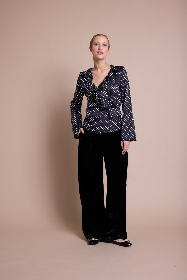 Line Of Oslo Honey Dots Bluse Blouse Black 097
