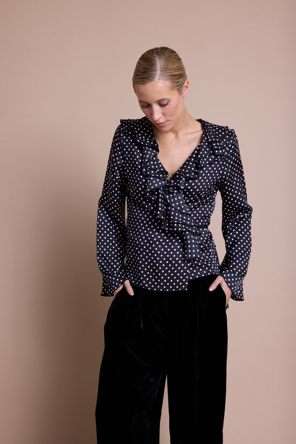 Line Of Oslo Honey Dots Bluse Blouse Black 097
