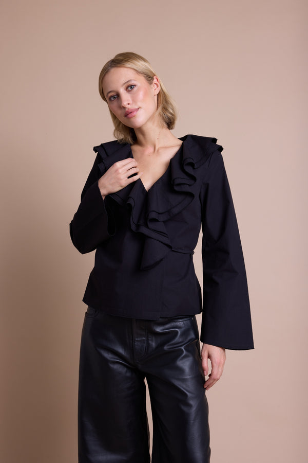 Line Of Oslo Honey Popline Bluse Blouse Black 097