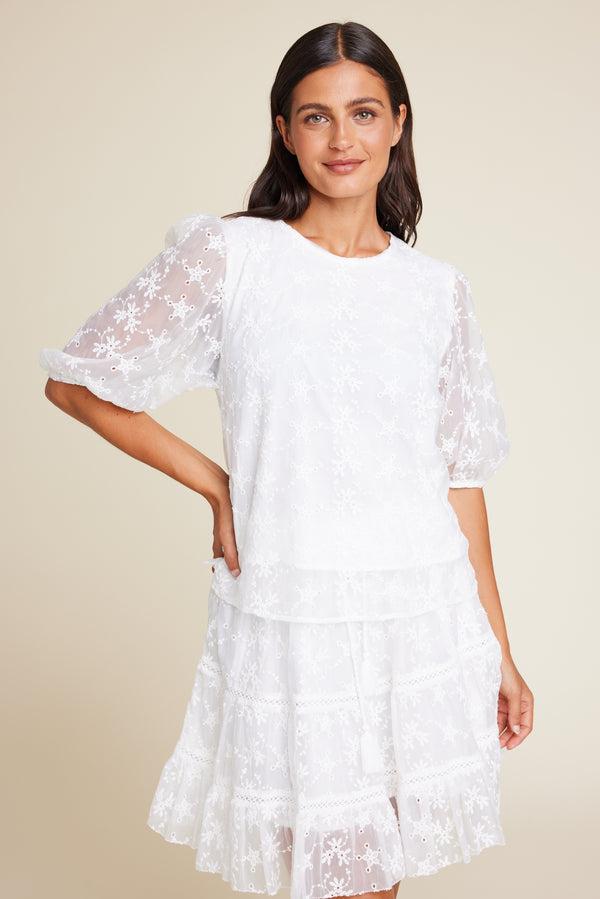 Line Of Oslo Hutton Embroidery Skirt Skirt White 001