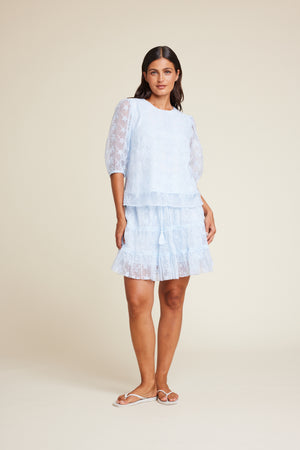 Line Of Oslo Hutton Embroidery Skirt Skirt Light Blue 003