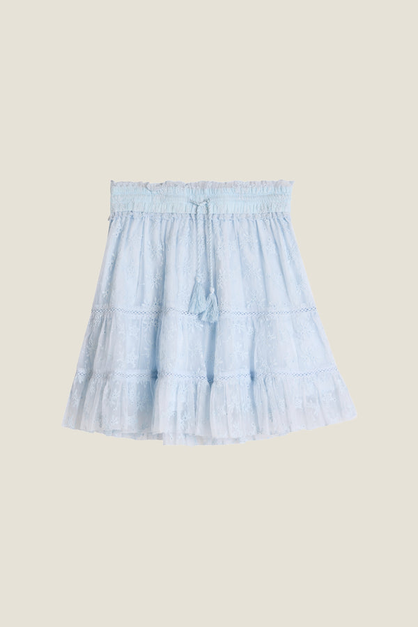 Line Of Oslo Hutton Embroidery Skirt Skirt Light Blue 003