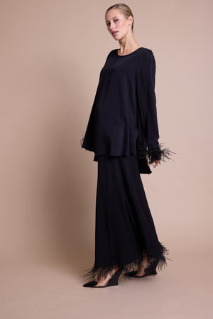 Line Of Oslo Josefine Feather Skjørt Skirt Black 097