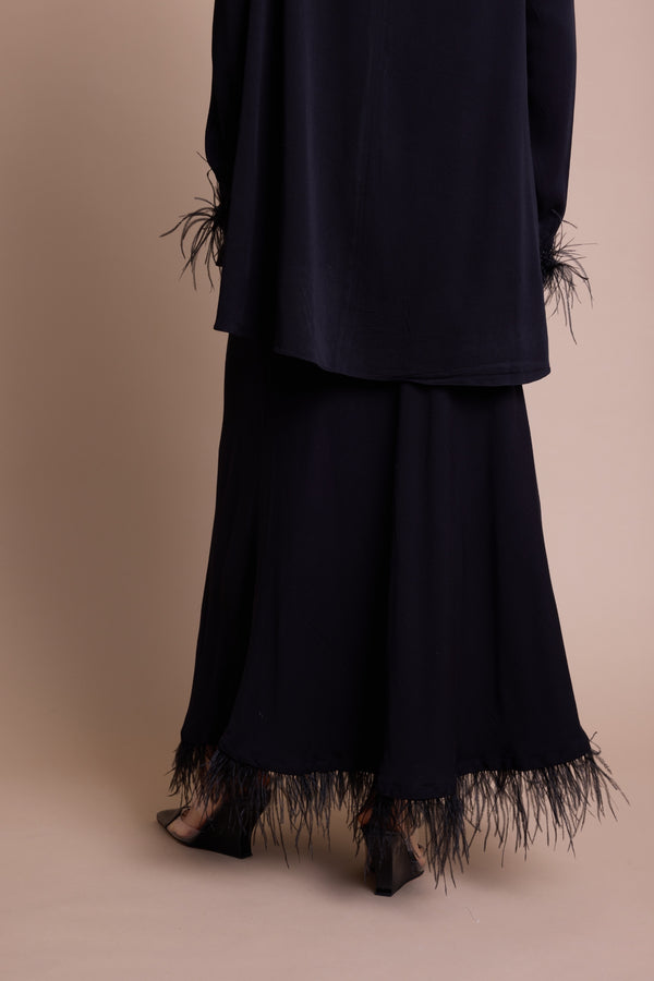 Line Of Oslo Josefine Feather Skjørt Skirt Black 097