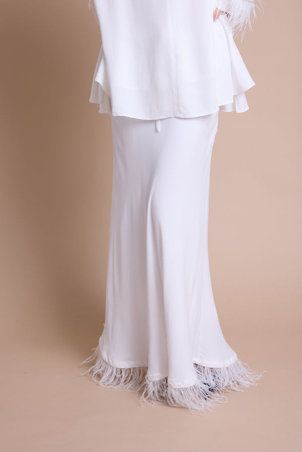 Line Of Oslo Josefine Feather Skjørt Skirt Creme 091