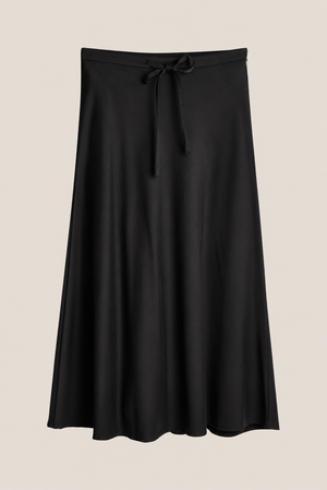 Line Of Oslo Josefine Satin Skjørt Skirt Black 097