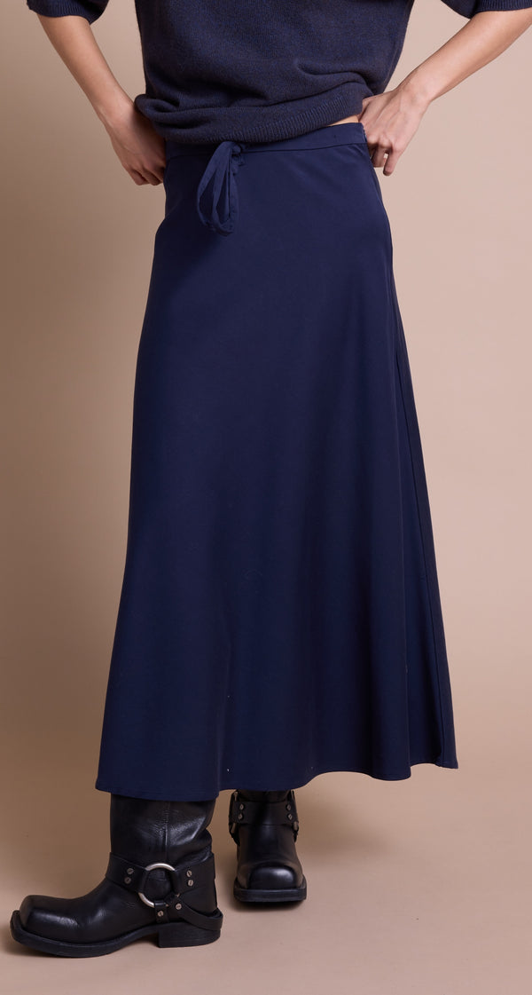 Line Of Oslo Josefine Satin Skjørt Skirt Blue 066