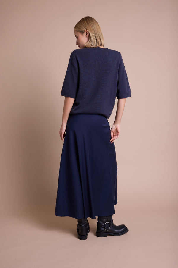 Line Of Oslo Josefine Satin Skjørt Skirt Blue 066