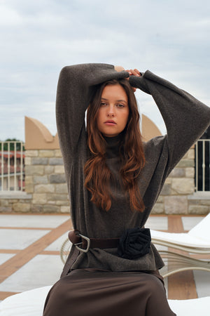 Line Of Oslo Katy Solid 24 Knitted Sweater Knitted sweater Brown 063