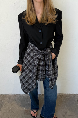 Line Of Oslo Krista Check Skjorte Blouse Black 097