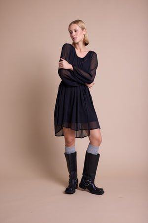 Line Of Oslo Line of Oslo Bell Chiffon Dress Dress Black 097
