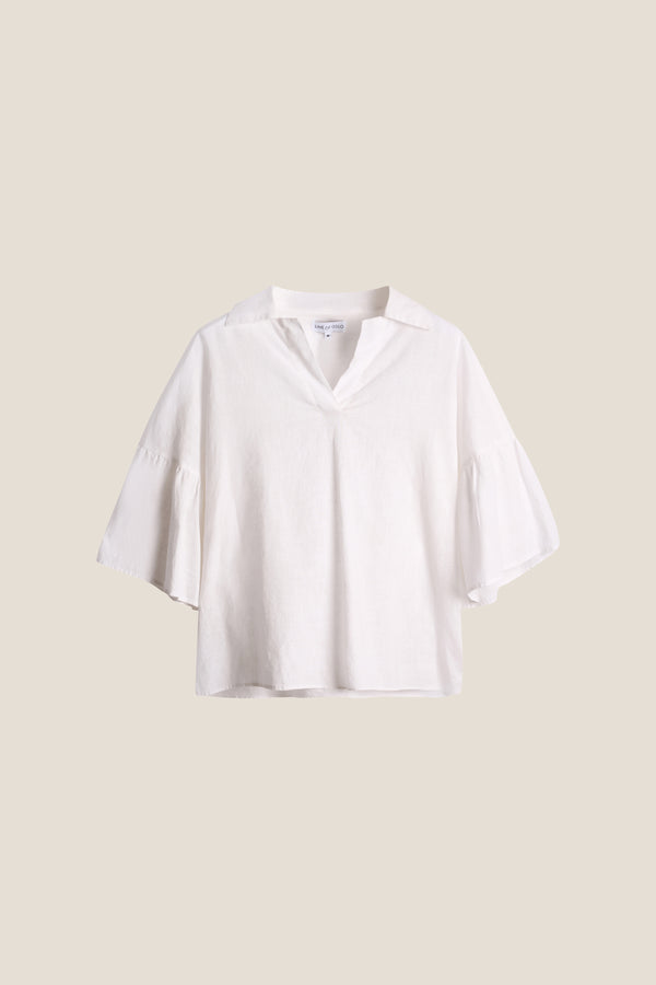 Line Of Oslo Lisa Linen Blouse Blouse White 001