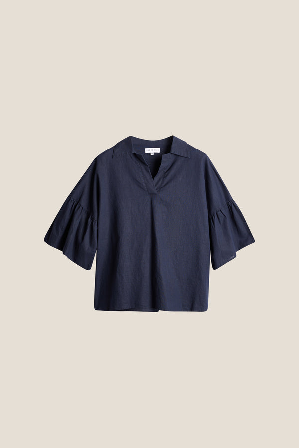 Line Of Oslo Lisa Linen Blouse Blouse Dark blue