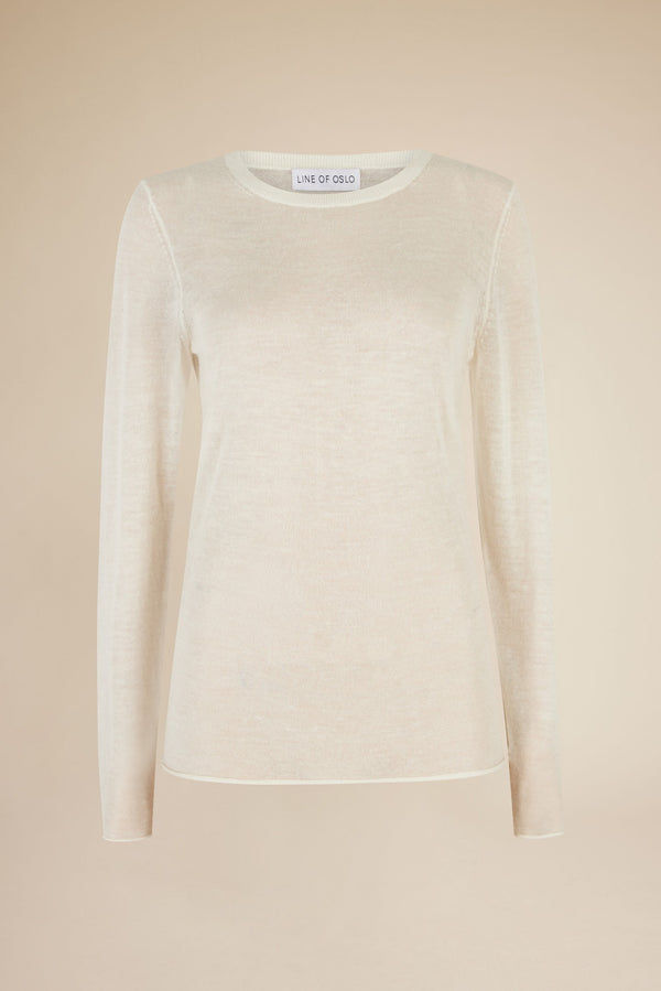 Line Of Oslo Lisa Wool Knitted Longsleeve Knitted sweater Creme 091