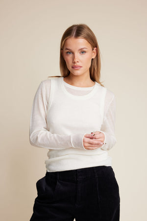 Line Of Oslo Lisa Wool Knitted Longsleeve Knitted sweater Creme 091
