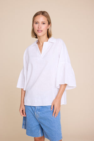 Line Of Oslo Lisa Linen Blouse Blouse White 001