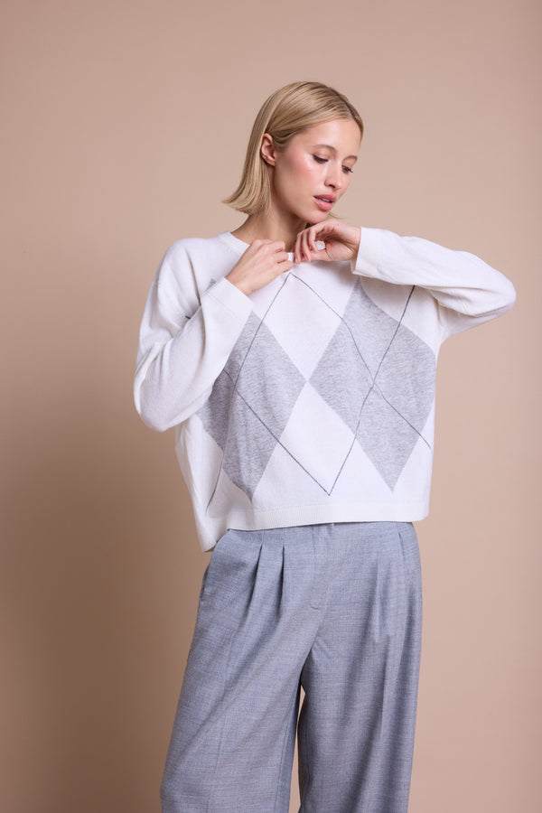 Line Of Oslo Luca Jacquard Genser  Creme/Grey/Antracite 201