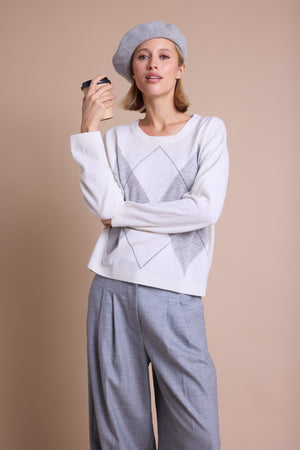Line Of Oslo Luca Jacquard Genser  Creme/Grey/Antracite 201