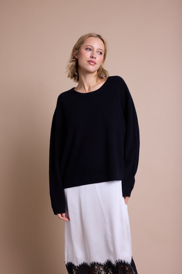 Line Of Oslo Luca Rib Genser  Black 097