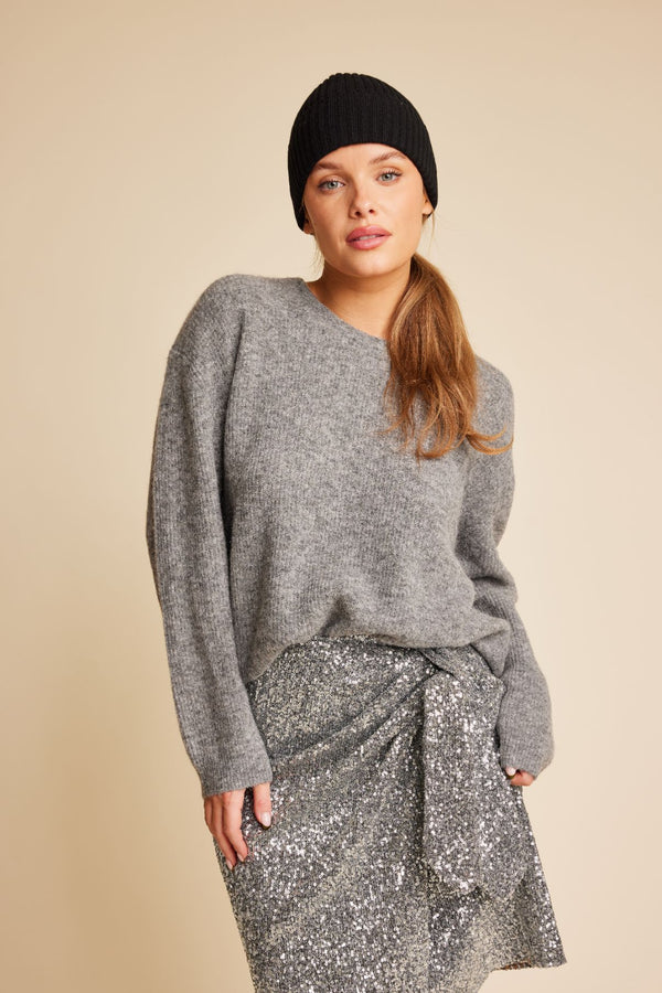 Line Of Oslo Luca Rib Knitted Sweater Knitted sweater Grey 005