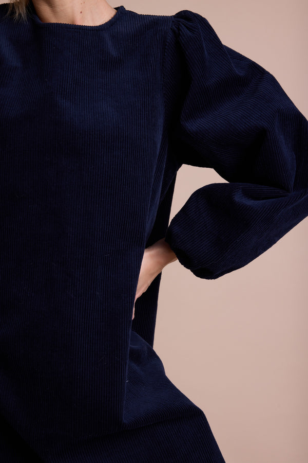 Line Of Oslo Luna Cord Kjole Dress Dark blue