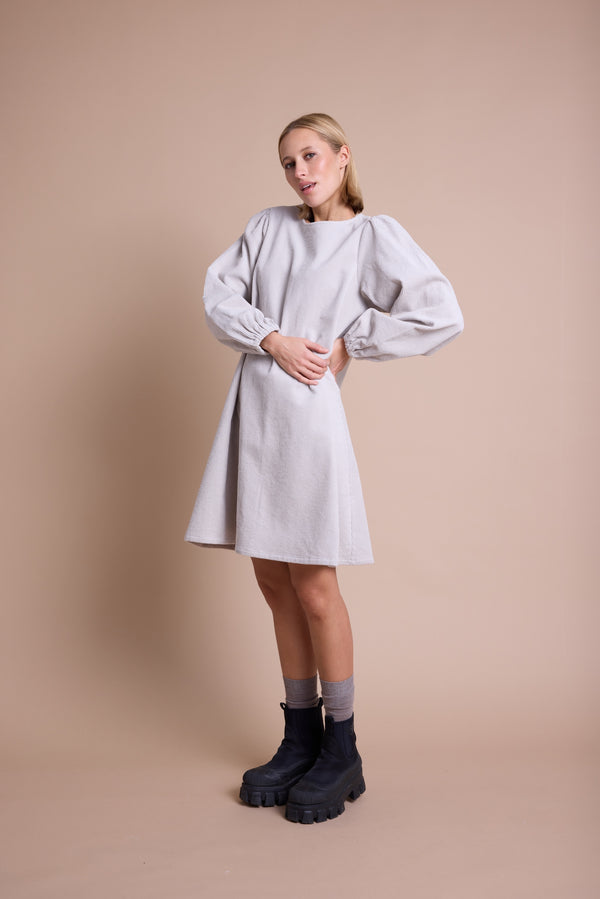 Line Of Oslo Luna Cord Kjole Dress Light Grey
