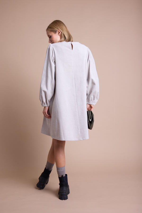Line Of Oslo Luna Cord Kjole Dress Light Grey