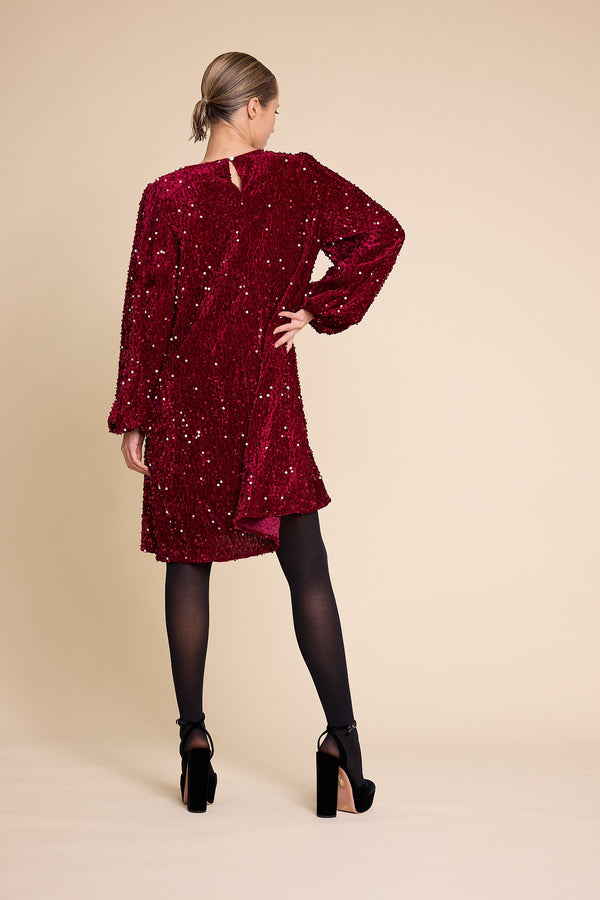 Line Of Oslo Luna Sequins Dress Dress Red 009