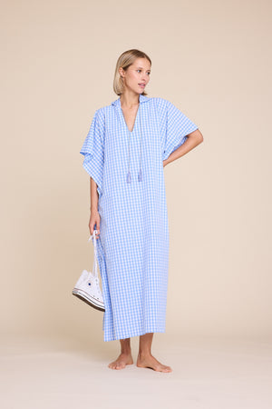 Line Of Oslo Mallis Check Dress Dress Light Blue 003