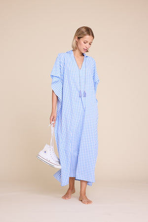 Line Of Oslo Mallis Check Dress Dress Light Blue 003
