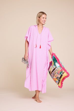 Line Of Oslo Mallis Check Dress Dress Pink 002