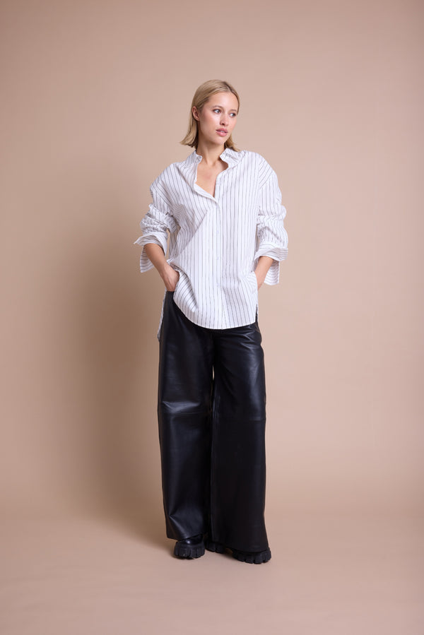 Line Of Oslo Man Skjorte Blouse White w/black