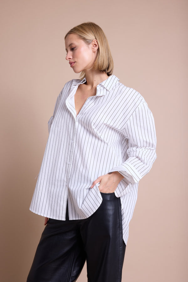 Line Of Oslo Man Skjorte Blouse White w/black
