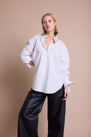 Line Of Oslo Man Skjorte Blouse White w/black