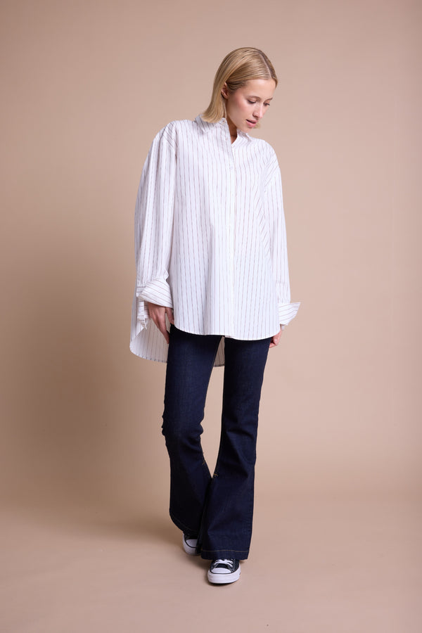 Line Of Oslo Man Skjorte Blouse White w/red