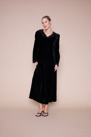 Line Of Oslo Maud Velvet Kjole Dress Black 097