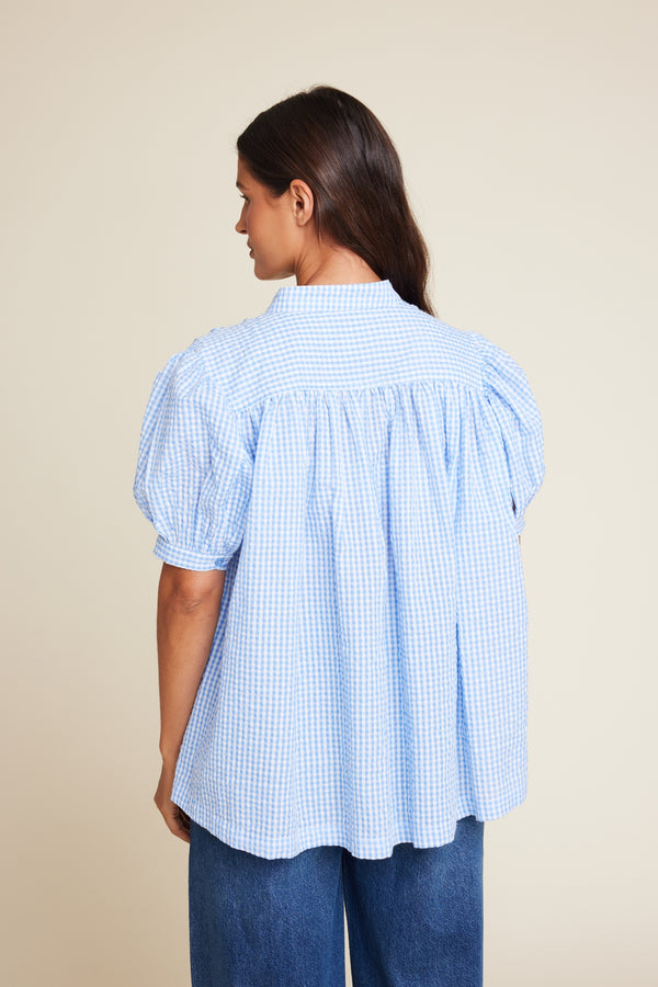 Line Of Oslo Milly Check Top Top Light Blue 003