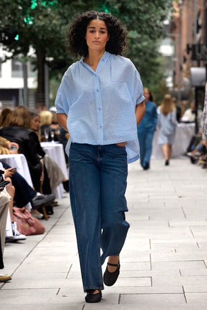 Line Of Oslo Milly Check Top Top Light Blue 003