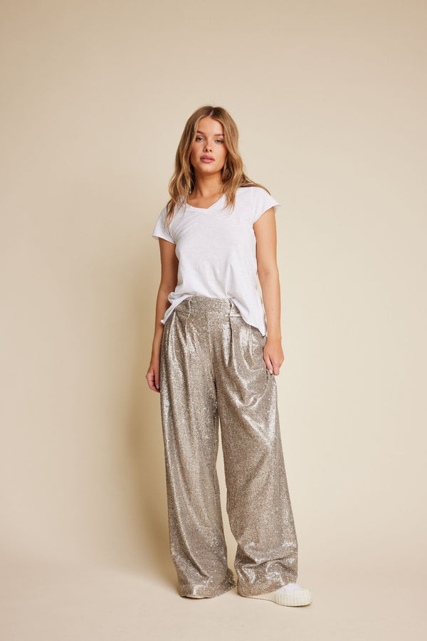 Line Of Oslo Mister Sequins Trousers Trouser Gold 010