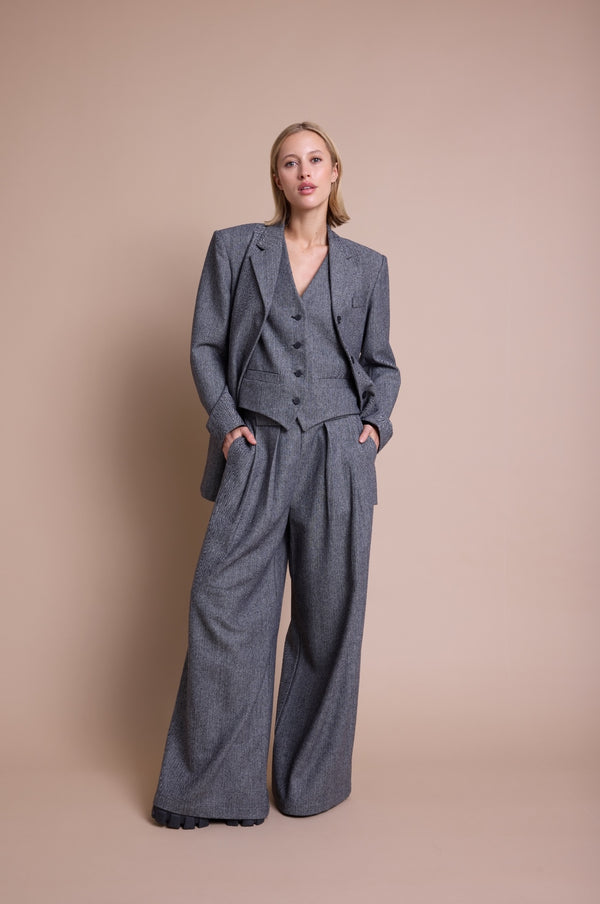 Line Of Oslo Mister Tweed Bukse Trouser Black 097