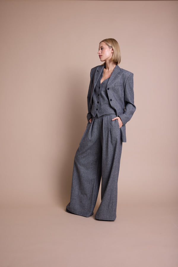 Line Of Oslo Mister Tweed Bukse Trouser Black 097