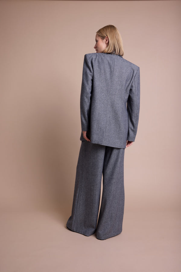 Line Of Oslo Mister Tweed Bukse Trouser Black 097