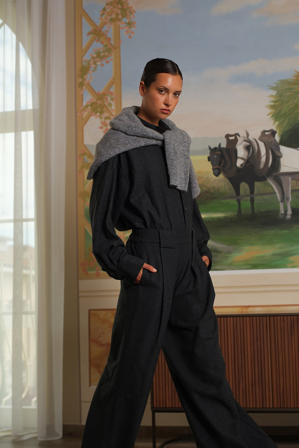 Line Of Oslo Mister Wool Trousers Trouser Antracite 004