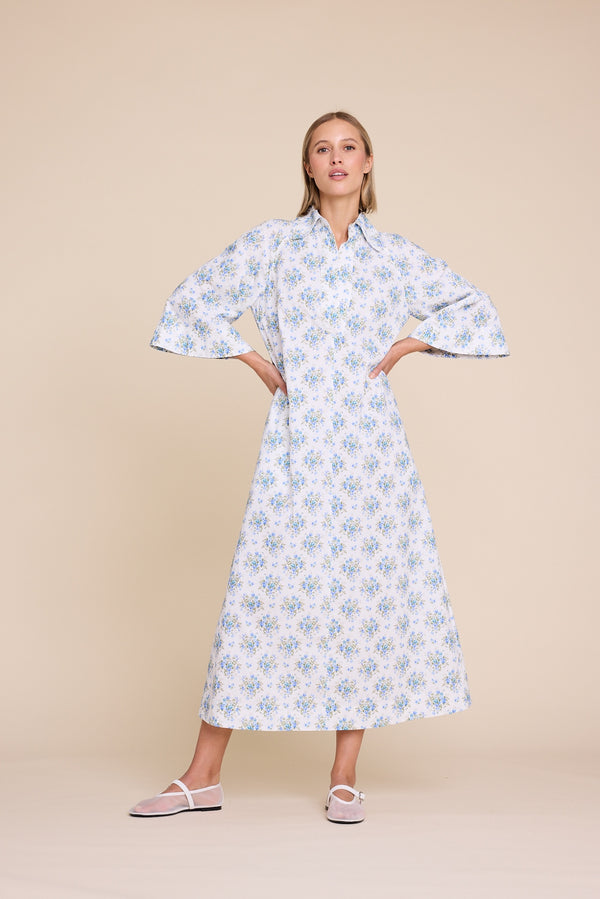 Line Of Oslo Momo Flower Dress Dress Blue 066