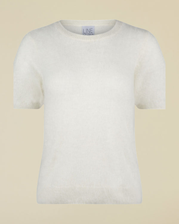Line Of Oslo Monroe Knitted T-shirt Sweater Creme 091